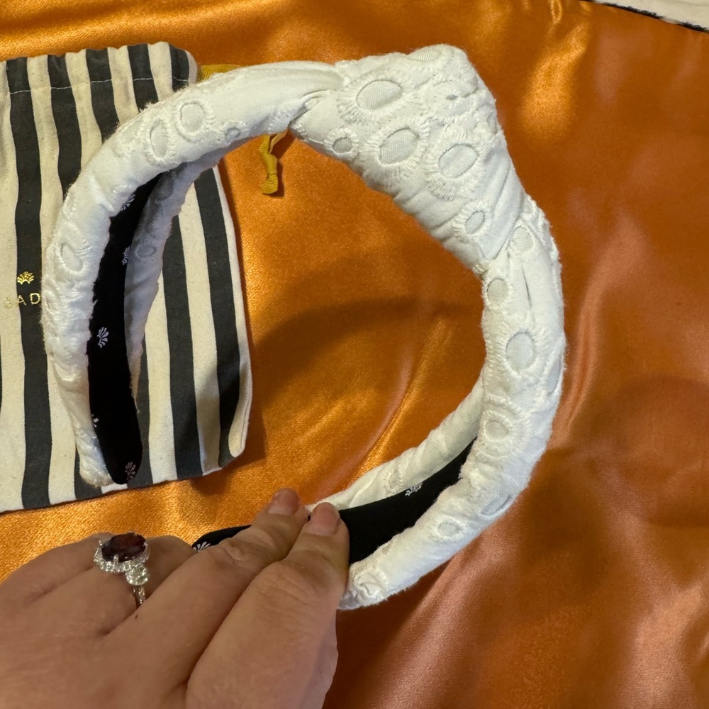 Lele Sadoughi White Eyelet Headband GUC